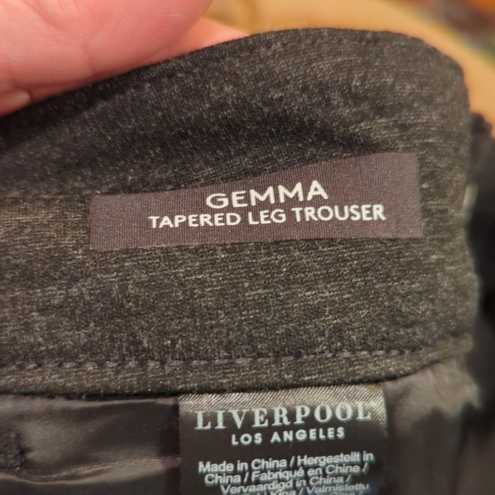 Liverpool Gemma Cigarette Trousers Heathered Charcoal Gray Minimalist NWOT 14W - Picture 3 of 8